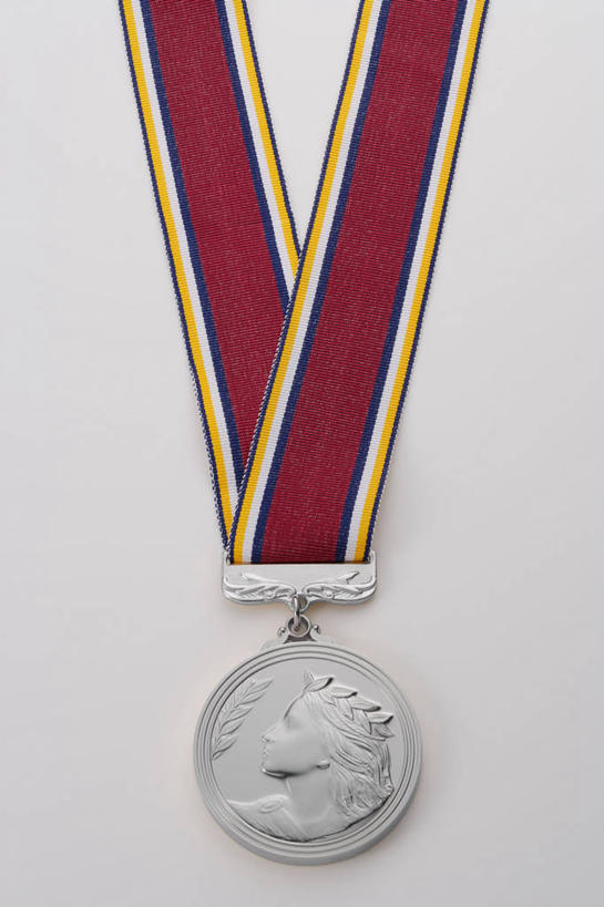 无人,竖图,室内,特写,白天,白色背景,正面,成功,胜利,静物,雕塑,一块,阴影,艺术,装饰,反射,雕刻,雕像,丝绸,丝带,影子,缎带,绸带,红色,工艺品,光彩,摄影,影棚,纪念,美术,主题,奖牌,荣誉,奖品,银牌,陈列,功能,美学,荣耀,光荣,彩图,影棚拍摄,拍摄