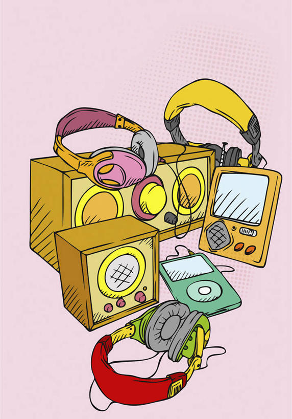 无人,竖图,插画,室内,白天,正面,陶醉,快乐,满意,幸福,数码,科技,阴影,粉色背景,网络,音响,高光,几何,计算机图形,音乐,合成,图画,音乐播放器,娱乐,画,耳机,随身听,享受,休闲,放松,电脑合成图,数码合成图,舒适,享乐,合成图,漫画,MP3播放器,写实,具体,具象,彩图,播放器,沉醉