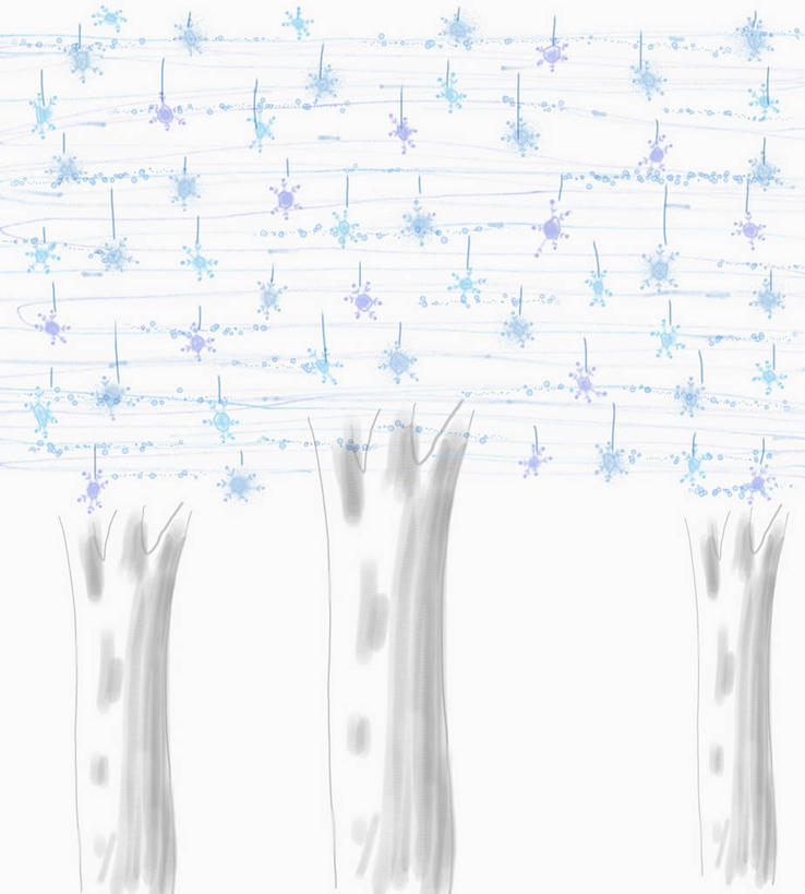 无人,竖图,插画,室内,白天,正面,数码,科技,植物,三棵,一排,阴影,整齐,网络,树桩,高光,几何,计算机图形,合成,图画,画,树,树干,树木,排列,绿色,自然,木桩,生长,成长,电脑合成图,数码合成图,合成图,队列,漫画,写实,具体,具象,彩图