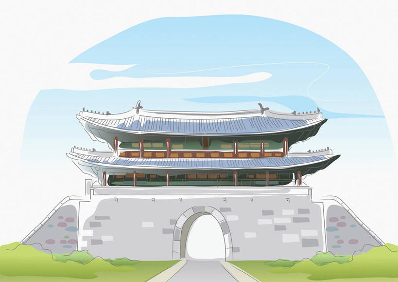 无人,栏杆,横图,插画,室内,白天,正面,旅游,度假,数码,科技,草地,草坪,植物,楼梯,标志建筑,地标,建筑,首尔,汉城,韩国,亚洲,阴影,光线,网络,扶手,影子,阶梯,屋顶,云,云朵,拱门,首都,高光,几何,计算机图形,合成,云彩,顶棚,图画,娱乐,建设,护栏,台阶,画,草,蓝色,绿色,白云,蓝天,天空,阳光,天,享受,休闲,旅游胜地,放松,晴朗,电脑合成图,数码合成图,合成图,漫画,东亚,写实,具体,具象,大韩民国,首尔市,首尔特别市,特别市,崇礼门,南大门,晴空,彩图