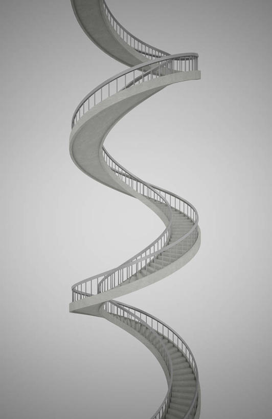 无人,栏杆,竖图,室内,白天,正面,楼梯,静物,灰色背景,扶手,螺旋,阶梯,护栏,台阶,摄影,影棚,彩图,影棚拍摄,拍摄