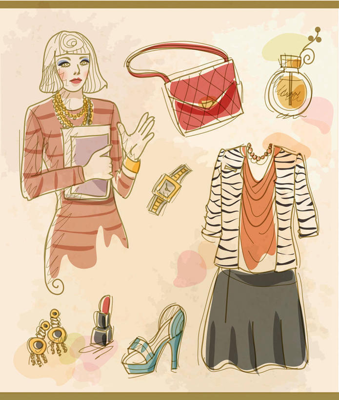 东方人,一个人,无人,站,举,笑,微笑,竖图,插画,室内,白天,正面,高跟鞋,裙子,时尚,数码,科技,项链,鞋子,亚洲,仅一个年轻女性,仅一个女性,仅一个人,阴影,连衣裙,芳香,香气,时间,网络,包,皮包,时钟,手表,高光,几何,计算机图形,合成,计时,图画,注视,黄种人,玻璃制品,画,装饰品,玻璃瓶,唇膏,耳环,化妆品,瓶子,饰品,首饰,口红,钟表,观察,看,品味,托,站着,表,香水,观看,优雅,气味,单肩包,腕表,电脑合成图,数码合成图,察看,高雅,合成图,化妆用品,芬芳,关注,时髦,漫画,写实,具体,具象,除臭,时兴,唇棒,年轻女性,女人,女性,亚洲人,钟,举起,举手,举着,向上举,向上伸,向上托,站立,半身,彩图