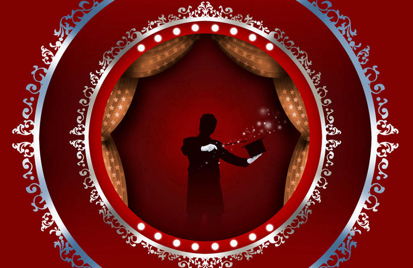 一个人,无人,魔术师,舞台,站,横图,插画,室内,白天,正面,数码,科技,帽子,仅一个男性,仅一个人,握,阴影,红色背景,网络,圆形,图形,圆,高光,几何,计算机图形,合成,图画,礼帽,画,仅一个年轻男性,红色,手套,站着,握着,帷幕,电脑合成图,数码合成图,魔术,变戏法,合成图,数学,帷幔,幕布,幕帘,漫画,写实,具体,具象,帷幔布,男人,男性,年轻男性,魔术大师,表演台,站立,半身,彩图,几何图形,平面图形