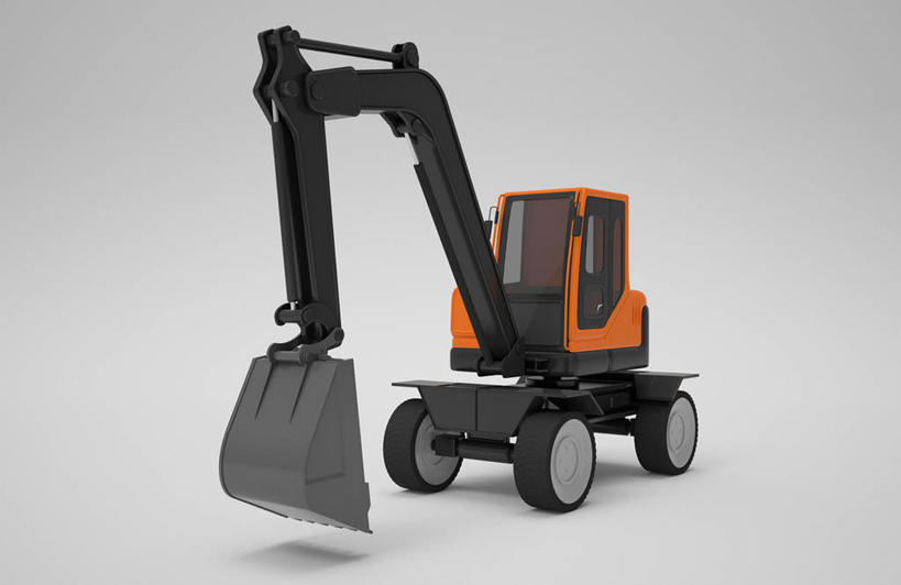 无人,横图,室内,白天,正面,技术,建筑,静物,一辆,阴影,灰色背景,反射,影子,车,施工,交通工具,机械,工程车,摄影,影棚,工程,载具,推土机,交通运输,工作车,施工车,彩图,影棚拍摄,拍摄