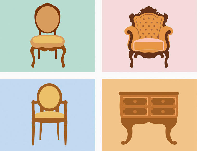 无人,横图,插画,室内,白天,正面,数码,科技,桌面,桌子,椅子,阴影,陈旧,网络,木椅,梳妆台,高光,几何,计算机图形,合成,图画,画,化妆台,古董,电脑合成图,数码合成图,合成图,漫画,写实,具体,具象,彩图