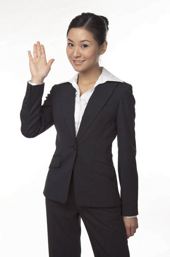 东方人,一个人,商务人士,商务女性,站,举,笑,微笑,竖图,室内,白天,白色背景,正面,亚洲,仅一个年轻女性,仅一个女性,仅一个人,套装,挥手,注视,黄种人,再见,观察,看,手势,托,站着,招手,摄影,影棚,告别,观看,察看,关注,商务装,摆动,工薪阶层,离别,辞行,年轻女性,女人,女性,亚洲人,白领,上班族,举起,举手,举着,向上举,向上伸,向上托,站立,半身,彩图,影棚拍摄,拍摄