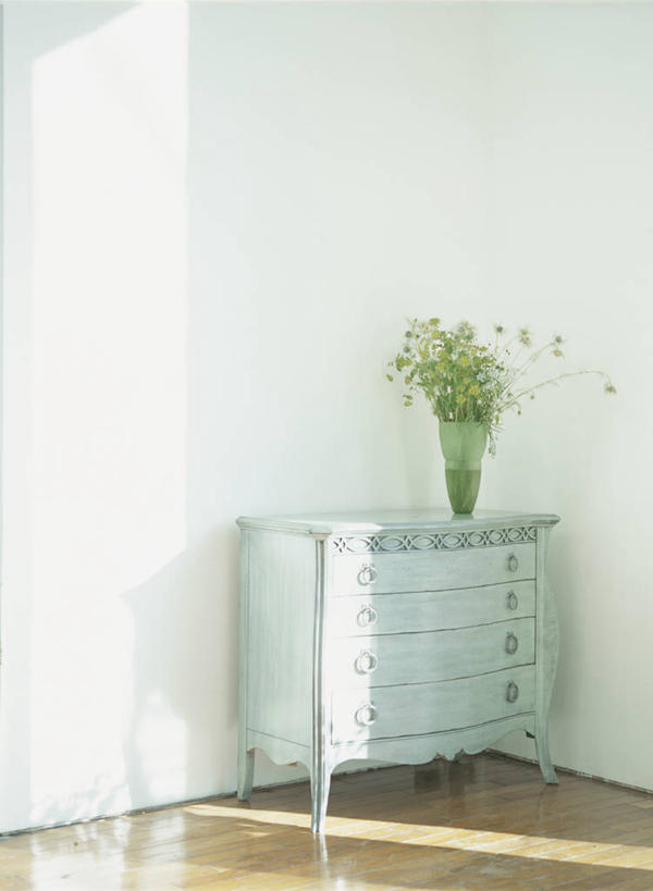 无人,竖图,室内,白天,正面,地板,柜子,花瓶,玻璃,阴影,盛开,反射,影子,墙,地面,花蕾,货架,木地板,墙壁,墙面,玻璃制品,花,花瓣,花朵,鲜花,白色,玻璃瓶,瓶子,花苞,花蕊,展示,储存,展现,陈列柜,储备,蕴藏,贮备,彩图,贮存