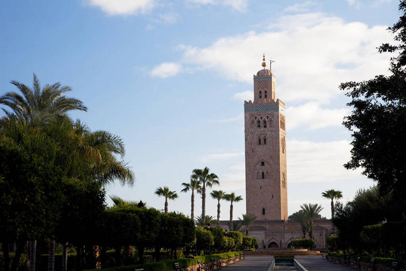 无人,横图,室外,白天,正面,旅游,度假,名胜古迹,植物,标志建筑,地标,建筑,棕榈树,叶子,非洲,摩洛哥,阴影,节日,遗迹,光线,影子,云,云朵,绿叶,云彩,古迹,文化,文物,娱乐,建设,古建筑,树,树木,蓝色,绿色,白云,蓝天,天空,阳光,自然,天,祈祷,享受,休闲,健康,嫩叶,旅游胜地,放松,许愿,宗教,信仰,生长,晴朗,成长,纪念,祈求,伊斯兰教,清真寺,古文明,棕榈叶,阿非利加洲,摩洛哥王国,马拉喀什,库图比亚清真寺,库杜比亚清真寺,平安,叶,叶片,晴空,棕树,棕榈,彩图