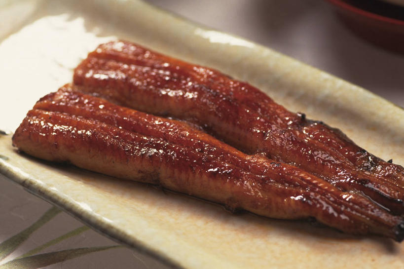 海鲜,鳗鱼,无人,横图,俯视,室内,特写,白天,烹饪,餐桌,桌子,餐具,阴影,反射,鱼,碟子,盘,影子,肉,鱼肉,日本料理,料理,食品,水产,菜肴,美食,肉类,鱼类,海洋生物,食物,盘子,碟,日式料理,日式,佳肴,餐台,水生动物,海产品,水生物,肉食,海底动物,照烧,彩图,高角度拍摄,照烧鳗鱼