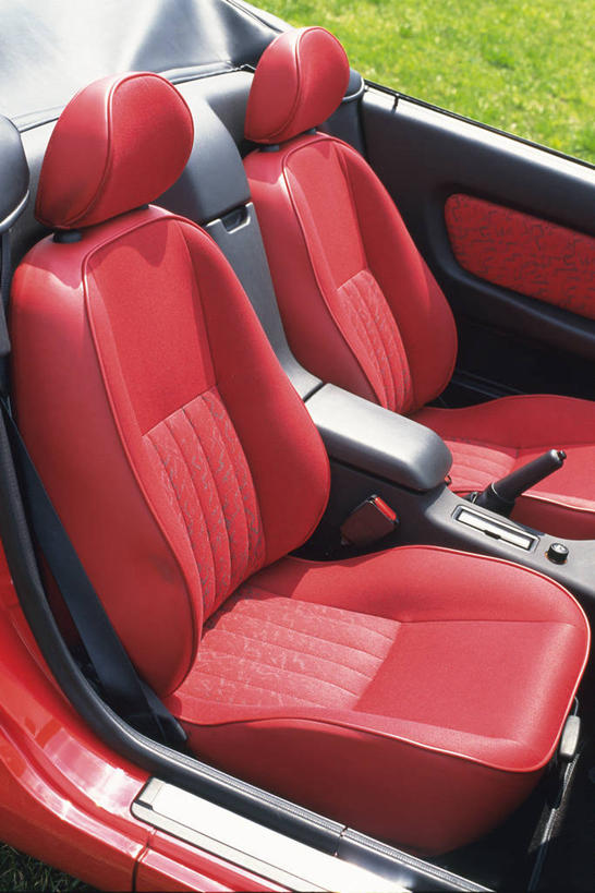 无人,竖图,俯视,室外,特写,白天,草地,草坪,植物,汽车,一辆,跑车,车,草,红色,绿色,交通工具,载具,敞篷跑车,彩图,高角度拍摄