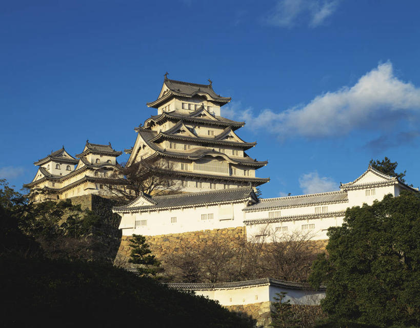 无人,横图,室外,白天,仰视,旅游,度假,名胜古迹,植物,标志建筑,地标,建筑,日本,亚洲,阴影,遗迹,光线,影子,堡垒,城堡,墙,云,云朵,云彩,古迹,文物,娱乐,建设,古建筑,墙壁,墙面,树,树木,蓝色,绿色,白云,蓝天,天空,阳光,自然,天,享受,休闲,旅游胜地,放松,生长,晴朗,成长,要塞,古文明,东亚,本州,世界文化遗产,本州岛,日本国,近畿地方,姬路城,近畿,兵库,兵库县,白鹭城,姬路,姬路市,设防,晴空,彩图,低角度拍摄