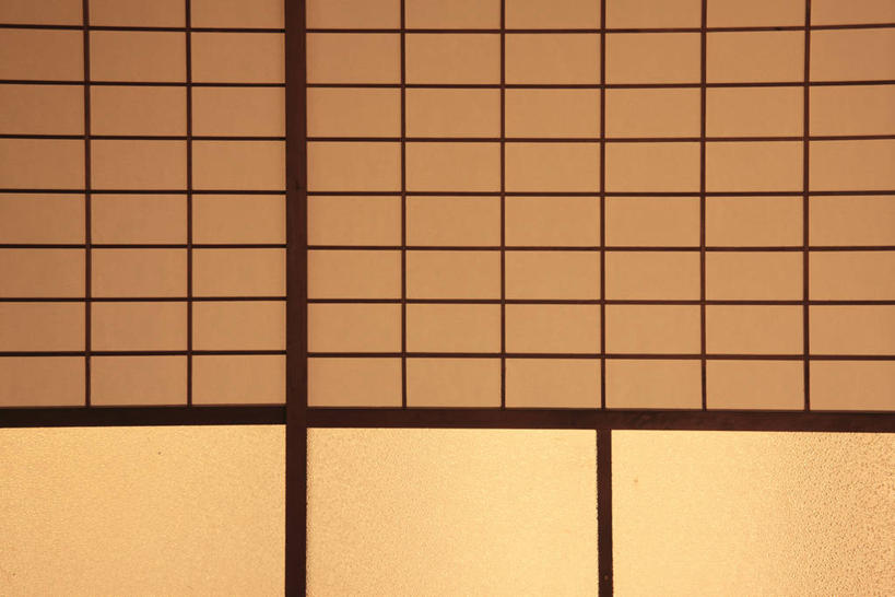 无人,横图,室内,白天,正面,门,静物,拉门,阴影,反射,纹路,纹理,影子,移门,肌理,障子,纸门,彩图