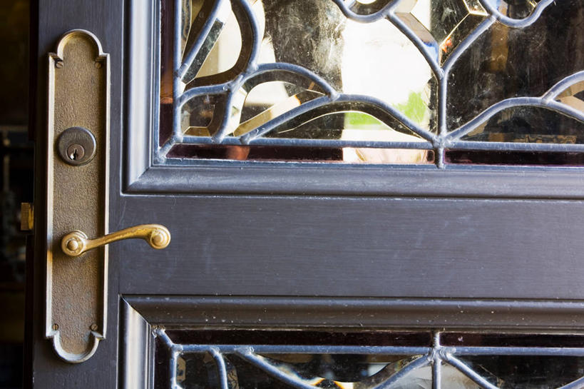 无人,横图,室内,特写,白天,正面,门,静物,金属制品,金属,大门,把手,门把手,门框,门把,前门,宅院,拉手,彩图,宅门