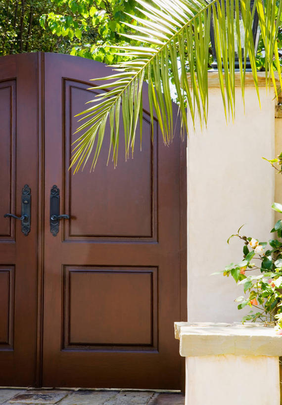 无人,家,竖图,室外,白天,正面,植物,门,棕榈树,叶子,阴影,光线,木制,影子,房屋,墙,屋子,绿叶,楼房,墙壁,墙面,住宅,树,树木,绿色,阳光,自然,木制品,门框,嫩叶,生长,成长,棕榈叶,叶,叶片,棕树,棕榈,彩图,房子