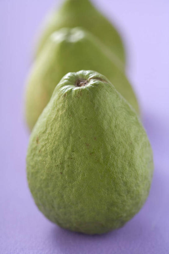 无人,竖图,俯视,室内,特写,白天,餐桌,桌子,水果,一排,阴影,紫色背景,朦胧,模糊,新鲜,整齐,反射,影子,生食,食品,果实,芭乐,食物,排列,三个,绿色,番石榴,摄影,有机食品,绿色食品,影棚,餐台,队列,拔子,番石榴子,彩图,高角度拍摄,影棚拍摄,拍摄