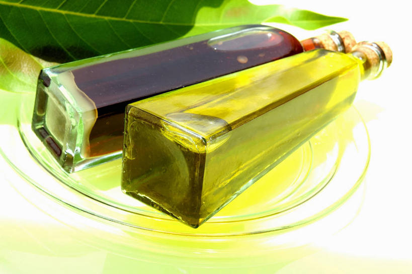 无人,横图,俯视,室内,特写,白天,植物,桌面,桌子,叶子,阴影,反射,木制,纹理,影子,醋,调料,食用油,油,橄榄油,绿叶,调味品,调味料,玻璃制品,两个,绿色,玻璃瓶,木制品,瓶子,嫩叶,食醋,植物油,肌理,苦酒,醯,叶,叶片,叶脉,彩图,高角度拍摄