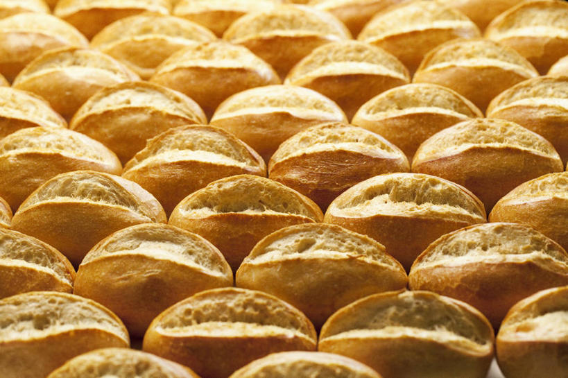 点心,面包,无人,横图,俯视,室内,特写,白天,一排,许多,整齐,并列,并排,食品,面点,很多,食物,糕点,排列,队列,平行,小圆面包,彩图,高角度拍摄