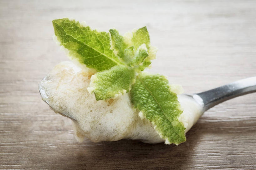 点心,无人,横图,俯视,室内,特写,白天,桌面,桌子,叶子,阴影,反射,木制,影子,勺子,薄荷,食品,甜点,甜品,绿叶,银丹草,慕斯蛋糕,食物,木制品,调羹,汤匙,甜食,零食,嫩叶,慕斯,斑叶凤梨薄荷,夜息香,叶,叶片,彩图,高角度拍摄