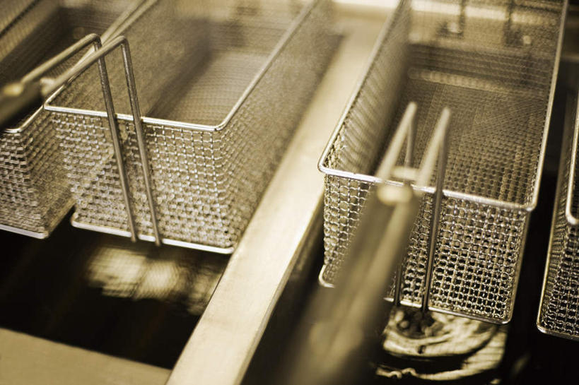 无人,横图,俯视,室内,特写,白天,厨房,静物,金属制品,朦胧,模糊,金属,篮子,彩图,高角度拍摄,灶间