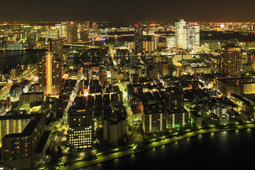 无人,高楼大厦,横图,俯视,航拍,室外,夜晚,度假,美景,城市风光,城市,大厦,建筑,摩天大楼,夜景,东京,日本,亚洲,阴影,光线,影子,景观,建筑群,灯光,江东区,娱乐,建设,享受,休闲,景色,放松,鸟瞰,东亚,本州,关东地方,本州岛,日本国,东京都,彩图,高角度拍摄,大楼,高层建筑,高楼,摩天楼,丰洲