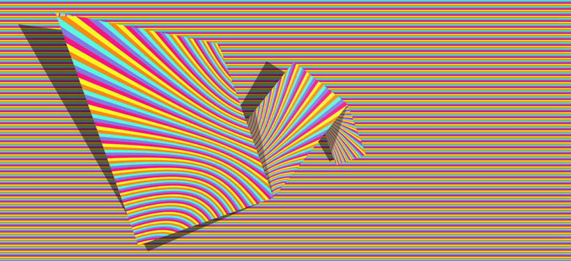 无人,横图,室内,白天,正面,数码,科技,一排,许多,阴影,条纹,整齐,网络,纹路,纹理,线条,高光,几何,计算机图形,合成,排列,黄色,蓝色,紫色,橙色,电脑合成图,数码合成图,合成图,队列,肌理,写实,具体,具象,光谱,光谱学,光学频谱,彩图