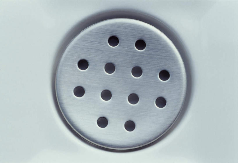 无人,横图,俯视,室内,特写,白天,白色背景,静物,金属制品,阴影,光线,金属,水槽,影子,洞,水斗,摄影,洞穴,影棚,穴,彩图,高角度拍摄,影棚拍摄,拍摄