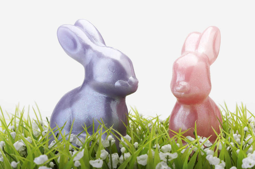 无人,横图,室内,特写,白天,正面,草地,草坪,花海,花圃,植物,叶子,复活节,粉色背景,节日,庆祝,盛开,兔子,食品,糖,糖果,甜点,甜品,花蕾,文化,草,花,花瓣,花朵,花卉,鲜花,食物,两个,粉色,蓝色,绿色,甜食,巧克力,花丛,花束,花田,花苞,花蕊,庆典,摄影,影棚,纪念,朱古力,复活节兔子,彩图,影棚拍摄,拍摄