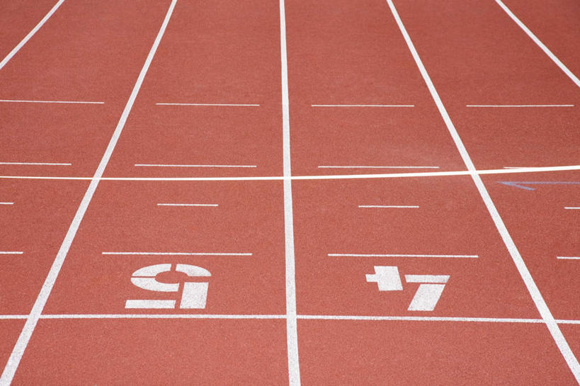 无人,体育馆,运动场,横图,俯视,室外,特写,白天,一排,整齐,标志,界线,数字,文字,线,字符,标识,体育场,排列,阿拉伯数字,界限,队列,边界,运动馆,彩图,高角度拍摄