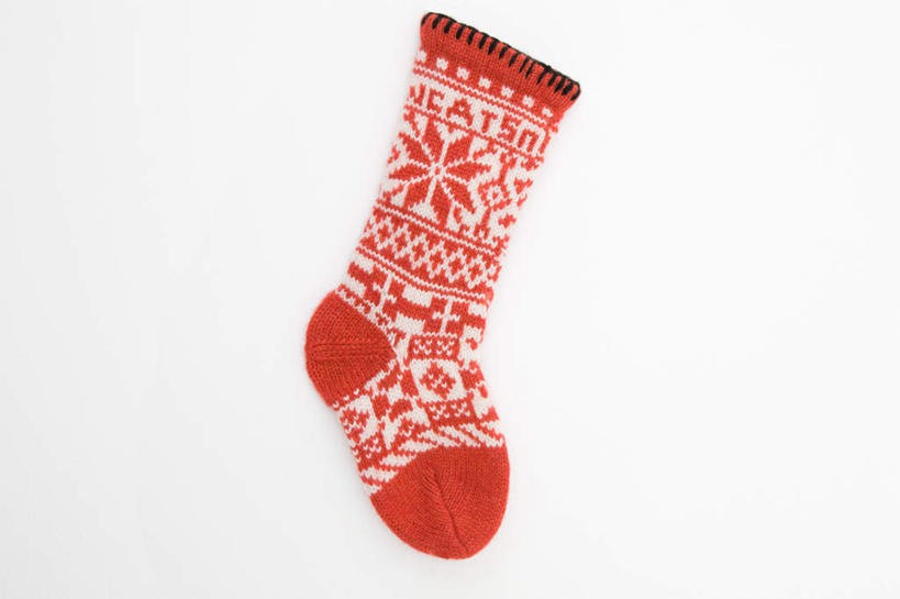 无人,横图,室内,特写,白天,白色背景,正面,静物,圣诞节,节日,庆祝,文化,圣诞袜,袜子,一只,红色,庆典,摄影,影棚,纪念,彩图,影棚拍摄,拍摄