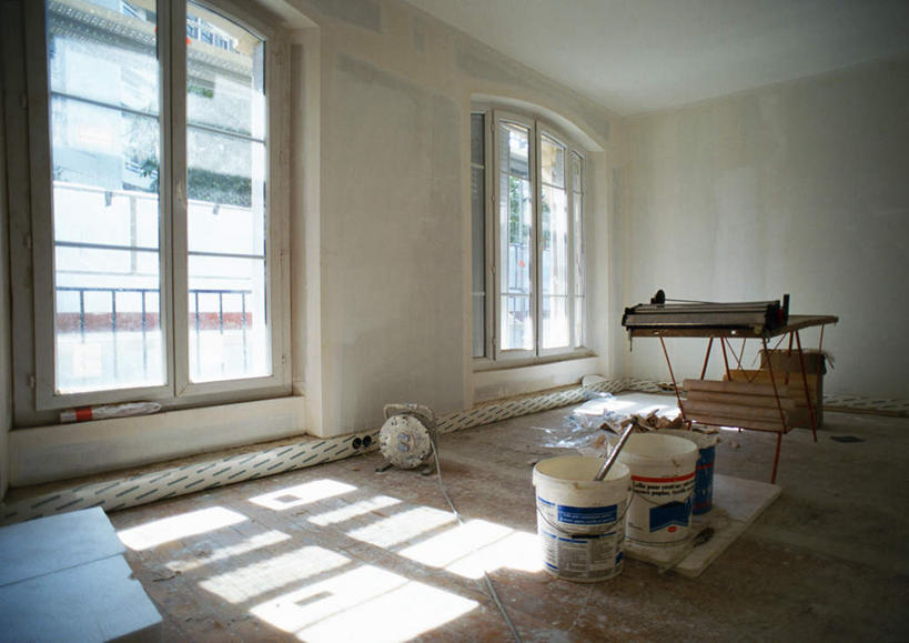 无人,家,横图,室内,白天,正面,窗户,落地窗,装修,工具,桶,房屋,屋子,楼房,玻璃窗,住宅,三个,容器,储藏,空,储存,彩图,房子,贮存