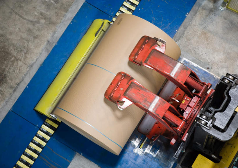 无人,工厂,横图,俯视,室内,白天,交通工具,工业,叉车,线轴,造纸厂,彩图,高角度拍摄,工地,制造厂