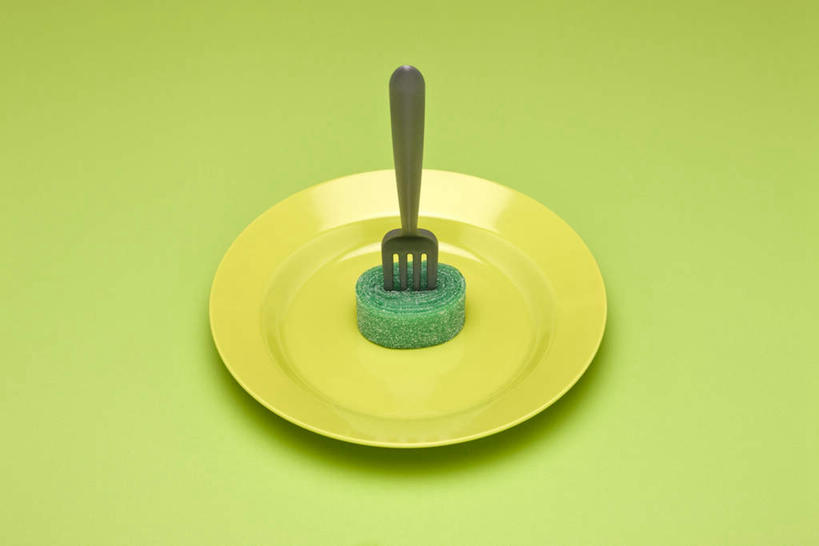 无人,横图,俯视,室内,白天,餐具,一把,金属,碟子,盘,叉,食品,糖,糖果,甜点,甜品,软糖,食物,一个,绿色,盘子,碟,甜食,单个,一粒,彩图,高角度拍摄