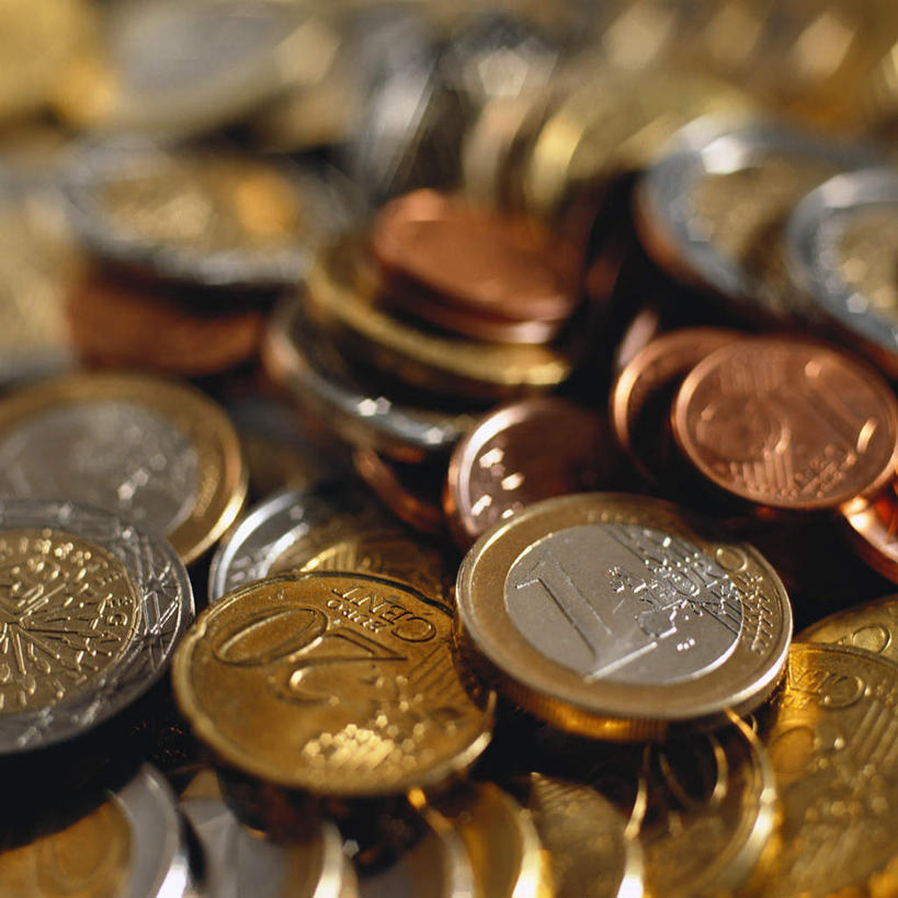 无人,方图,俯视,室内,特写,白天,钱,静物,一堆,许多,堆叠,堆积,钱币,欧元,金融,经济,堆,流通,贸易,货币,现金,硬币,彩图,高角度拍摄