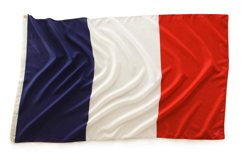 无人,横图,俯视,室内,特写,白天,白色背景,静物,旗帜,国旗,一面,条纹,红色,蓝色,白色,摄影,影棚,法国国旗,旗,彩图,高角度拍摄,影棚拍摄,拍摄