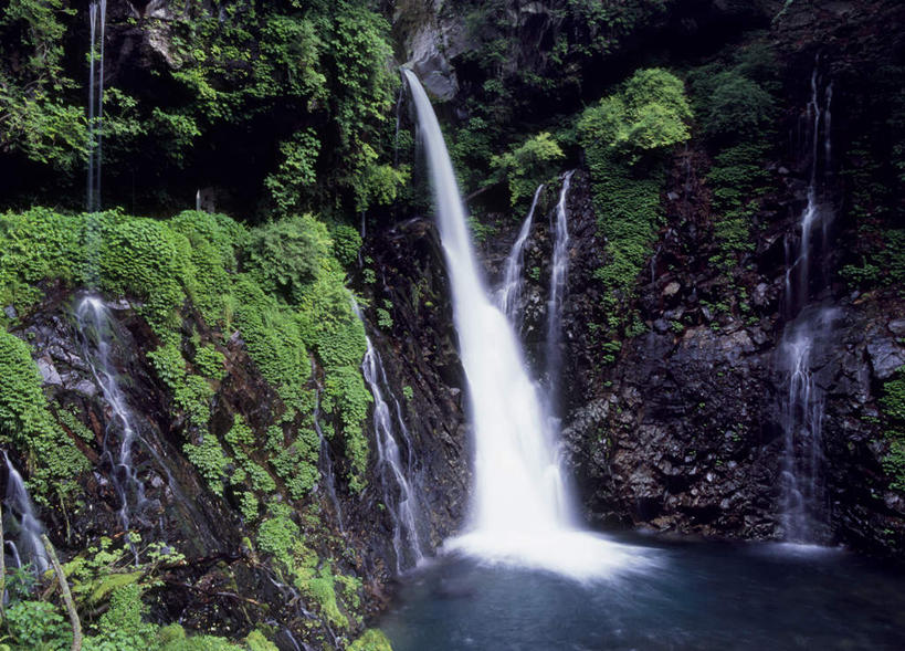无人,横图,室外,白天,正面,旅游,度假,石头,美景,瀑布,山,树林,水,植物,日本,亚洲,飞溅,溅,石子,液体,景观,山峰,山峦,娱乐,树,树木,绿色,自然,享受,休闲,景色,放松,生长,成长,喷洒,自然风光,东亚,本州,关东地方,本州岛,日本国,栃木,栃木县,跌水,石块,岩石,彩图