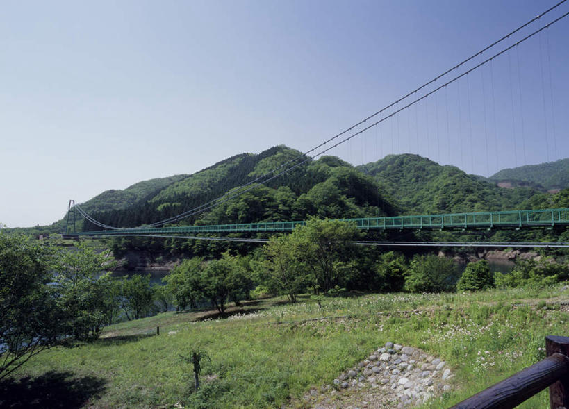 无人,栏杆,横图,室外,白天,正面,旅游,度假,草地,草坪,石头,美景,山,山脉,树林,植物,桥梁,日本,亚洲,阴影,光线,电缆,电线,石子,影子,景观,山峰,围栏,桥,山峦,娱乐,护栏,草,树,树木,蓝色,绿色,蓝天,天空,阳光,自然,群山,天,享受,休闲,景色,放松,吊桥,生长,成长,自然风光,东亚,本州,关东地方,本州岛,日本国,栃木,栃木县,石块,彩图