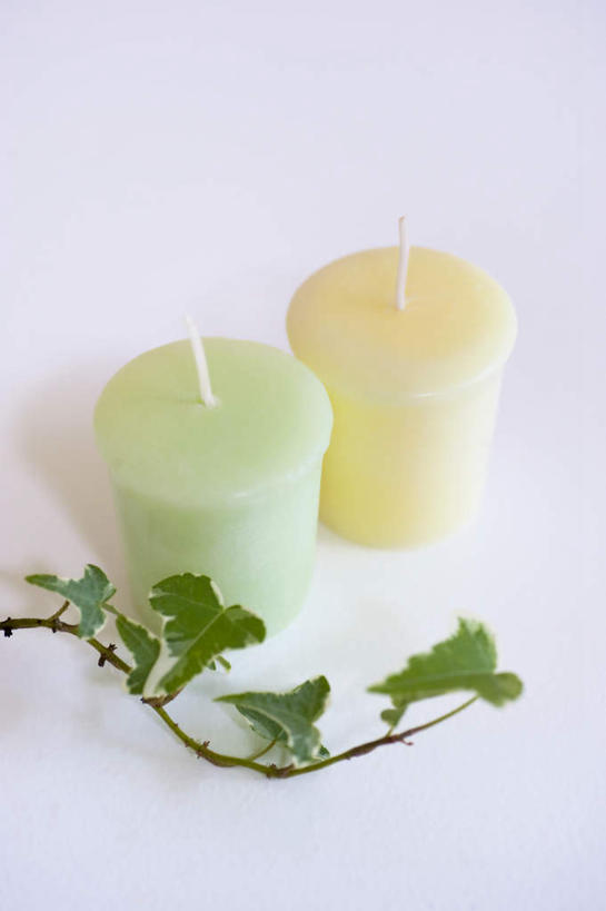 无人,竖图,俯视,室内,特写,白天,白色背景,桌面,桌子,静物,蜡烛,叶子,长春藤,常春藤,绿叶,枝条,排列,两个,绿色,白色,橙色,嫩叶,摄影,影棚,队列,永恒,不朽,忠实,洋常春藤,叶,叶片,彩图,高角度拍摄,影棚拍摄,拍摄,常青藤