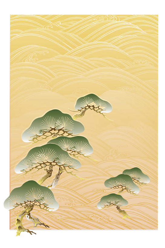 无人,竖图,插画,室内,白天,正面,数码,科技,植物,松树,许多,阴影,花纹,黄色背景,网络,图案,高光,几何,计算机图形,合成,图画,画,树,树木,绿色,自然,生长,成长,电脑合成图,数码合成图,坚定,漫画,写实,具体,具象,长寿,贞洁,彩图