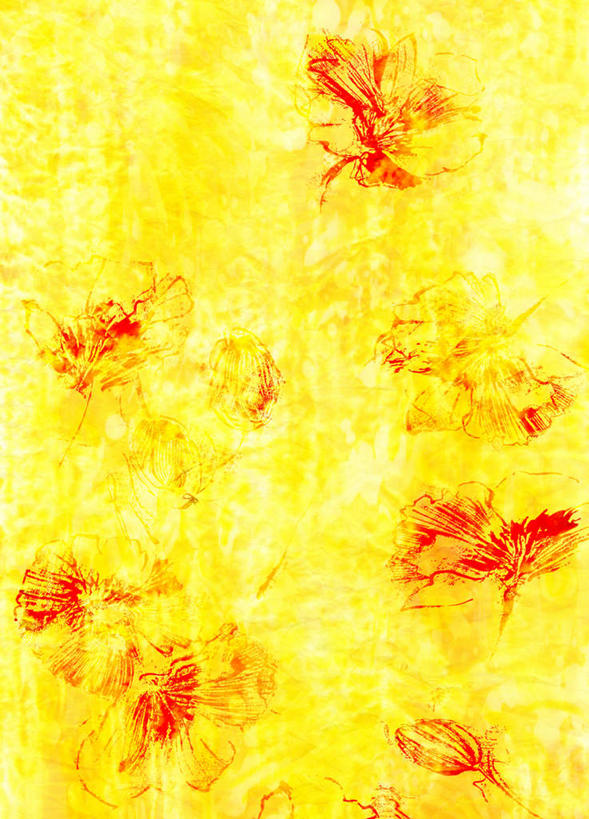 无人,竖图,插画,室内,白天,背景,正面,数码,科技,阴影,网络,高光,几何,计算机图形,合成,图画,画,花,黄色,红色,电脑合成图,数码合成图,漫画,写实,具体,具象,彩图