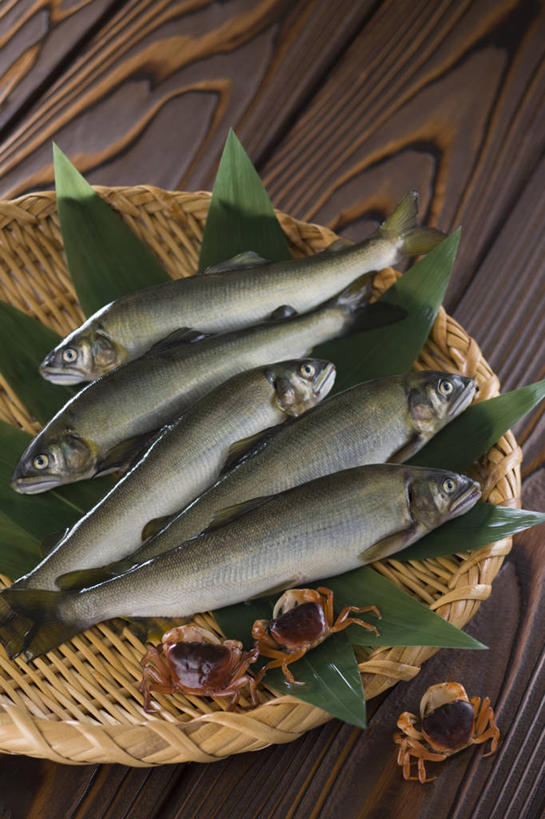 蟹,无人,交叉,竖图,俯视,室内,特写,白天,桌面,桌子,竹子,叶子,许多,阴影,竹制,编织,反射,木制,螃蟹,鱼,篮子,影子,绿叶,香鱼,很多,鱼类,海洋生物,一个,木制品,竹篮,嫩叶,单个,竹条,交织,竹制品,水生动物,水生物,海底动物,穿插,瓜鱼,香油鱼,叶,叶片,彩图,高角度拍摄,全身