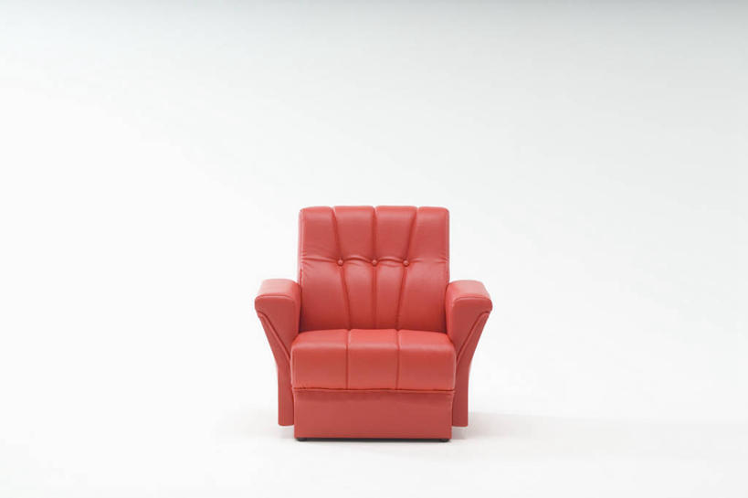 无人,横图,室内,白天,白色背景,正面,沙发,静物,阴影,反射,影子,一个,红色,摄影,影棚,单个,彩图,影棚拍摄,拍摄,皮沙发