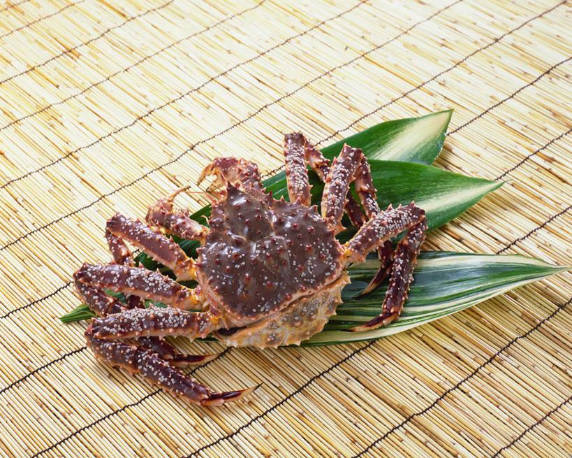 海鲜,无人,横图,俯视,室内,特写,白天,餐桌,桌子,叶子,阴影,装饰,光线,影子,绿叶,帝王蟹,水产,海洋生物,一只,嫩叶,餐台,华丽,修饰,点缀,水生动物,海产品,水生物,海底动物,衬托,美观,雅致,雅观,皇帝蟹,叶,叶片,彩图,高角度拍摄