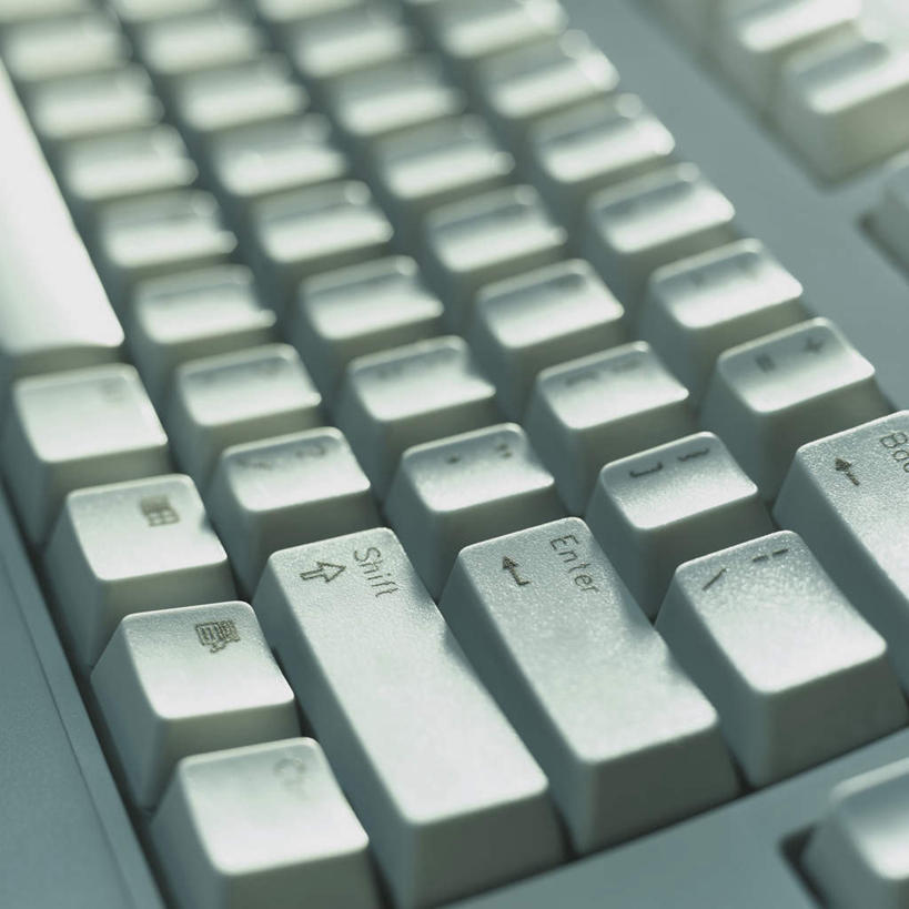 无人,方图,俯视,室内,特写,白天,键盘,静物,敲打,阴影,朦胧,模糊,光线,英文,标志,文字,影子,字符,字母,灯光,输入,标识,一个,白色,打字,单个,英文字母,点击,敲击,计算机设备,按键,彩图,高角度拍摄