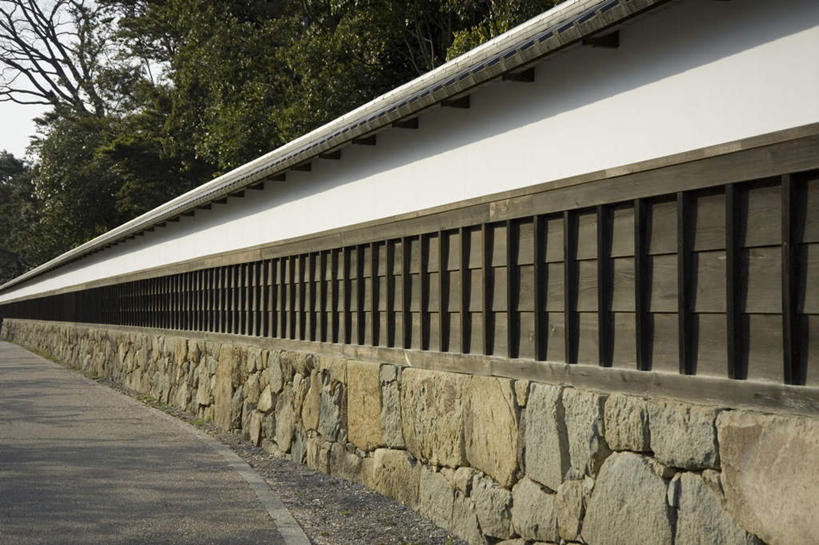 无人,横图,室外,白天,正面,石头,植物,一排,阴影,整齐,光线,瓷砖,石子,影子,砖块,墙,石子路,墙壁,墙面,树,树木,排列,绿色,阳光,自然,生长,成长,队列,石块,岩石,彩图