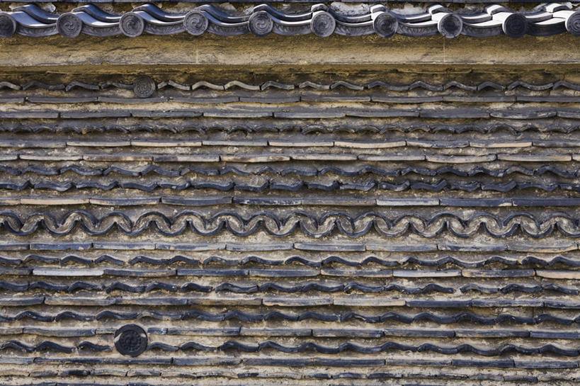无人,横图,室外,特写,白天,正面,京都,日本,亚洲,一排,整齐,纹路,纹理,墙,屋檐,檐,墙壁,墙面,排列,京都府,队列,东亚,本州,肌理,本州岛,日本国,近畿地方,近畿,彩图