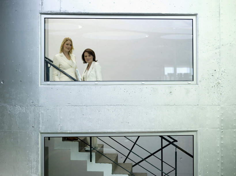 西方人,两个人,同事,商务人士,商务女性,办公室,栏杆,站,笑,微笑,横图,室内,白天,正面,成功,合作,团队,集体,信心,楼梯,门,欧洲,欧洲人,套装,材料,档案,扶手,文件,阶梯,拿,拿着,注视,队伍,护栏,台阶,资料,门框,观察,看,站着,观看,察看,领导,成就,关注,文档,商务装,合伙,领袖,工薪阶层,女人,女性,中年女性,白种人,白领,上班族,站立,彩图,全身