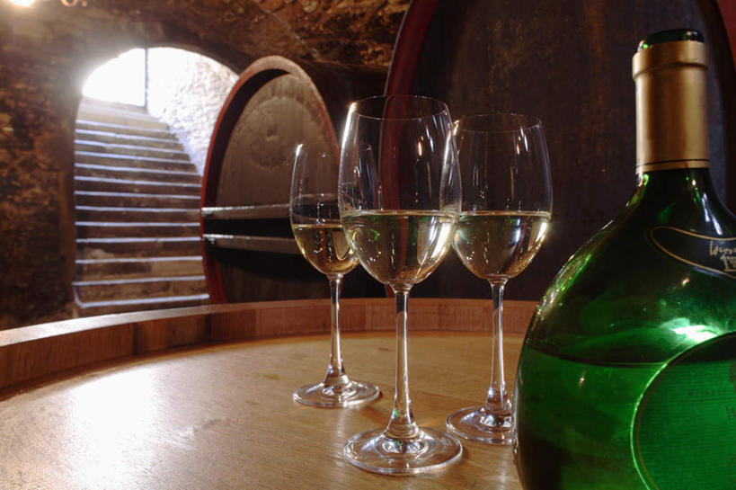 红酒,葡萄酒,无人,横图,室内,白天,正面,楼梯,门,杯子,一排,许多,阴影,整齐,反射,高脚杯,木桶,桶,影子,阶梯,墙,拱门,红酒杯,白葡萄酒,酒类,很多,三杯,仓库,酒窖,墙壁,墙面,台阶,玻璃制品,酒,饮料,排列,酒杯,容器,门框,储藏,葡萄酒杯,储存,队列,玻璃杯,彩图,贮存