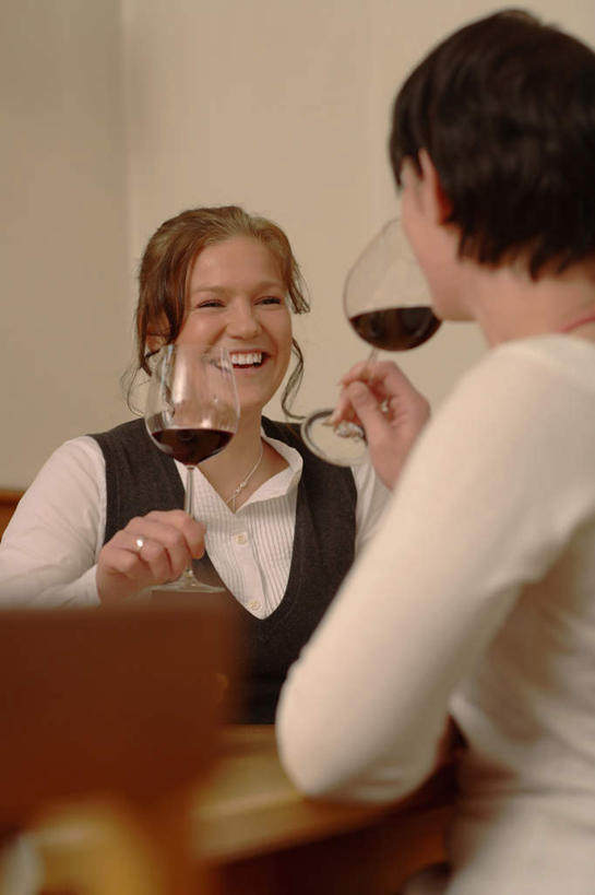 红酒,葡萄酒,西方人,背部,两个人,家庭,伙伴,朋友,餐厅,坐,笑,微笑,露齿笑,竖图,室内,白天,正面,友谊,餐桌,桌子,杯子,欧洲,欧洲人,握,服装,朦胧,模糊,高脚杯,红酒杯,酒类,拿,拿着,注视,玻璃制品,酒,饮料,衣服,酒杯,观察,看,温暖,温馨,一家人,红葡萄酒,握着,服饰,餐台,观看,和睦,察看,衣着,穿着,关注,衣饰,友情,年轻女性,女人,女性,白种人,玻璃杯,坐着,半身,彩图,餐馆,饭店,饭馆,融洽