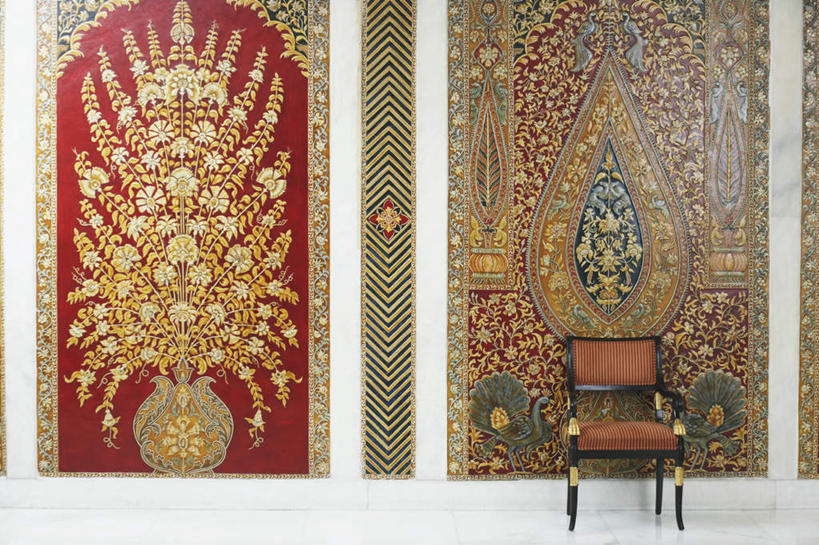 无人,横图,室内,白天,正面,绘画,椅子,花纹,节日,艺术,装饰,图案,墙,文化,壁画,墙壁,墙面,祈祷,健康,许愿,宗教,信仰,纪念,华丽,修饰,祈求,点缀,衬托,美观,雅致,雅观,平安,画画,彩图