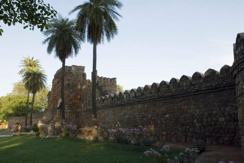 无人,横图,室外,白天,仰视,旅游,度假,石头,名胜古迹,植物,标志建筑,地标,建筑,棕榈树,叶子,印度,亚洲,阴影,遗迹,光线,石子,影子,墙,绿叶,首都,古迹,文物,娱乐,建设,古建筑,墙壁,墙面,树,树木,蓝色,绿色,蓝天,天空,阳光,自然,天,享受,休闲,墓地,嫩叶,旅游胜地,放松,生长,晴朗,成长,皇帝,权威,坟墓,陵墓,高贵,南亚,坟场,古文明,棕榈叶,万里无云,新德里,印度共和国,权力,统治,权势,天子,九五之尊,圣上,统治者,陛下,官家,势力,胡马雍,胡马雍陵,叶,叶片,石块,岩石,晴空,晴空万里,彩图,低角度拍摄